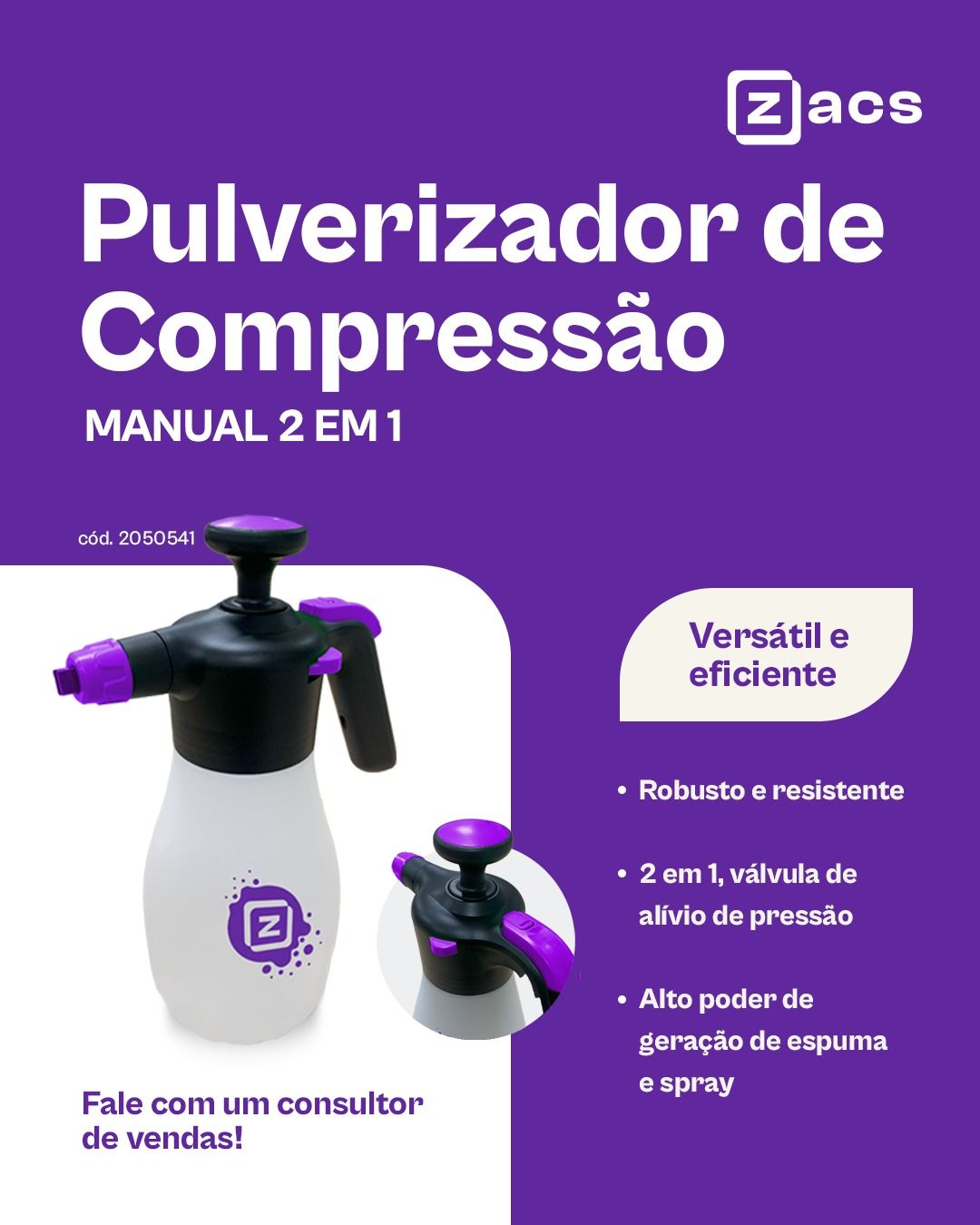 Pulverizador 2 em 1 Compressão Manual 1.8...